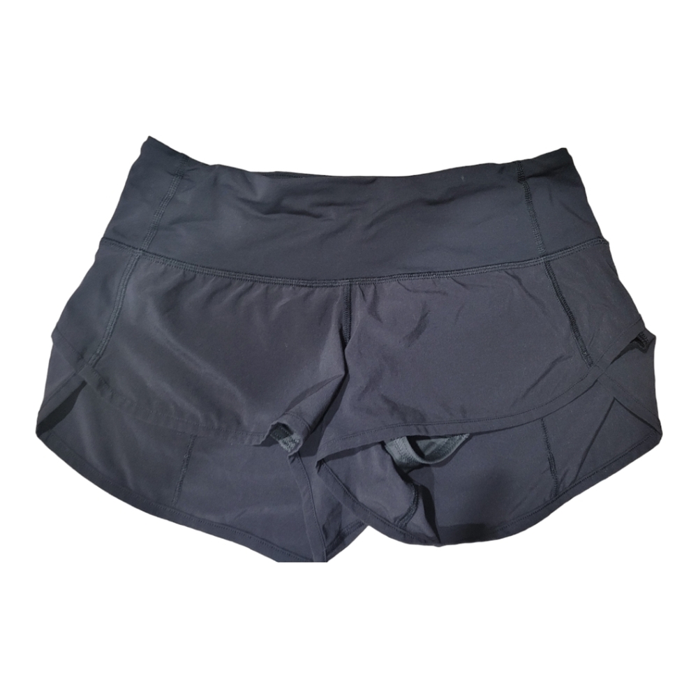 Women’s Lululemon black shorts approx Size 6‎ (missing size dot) barely w…